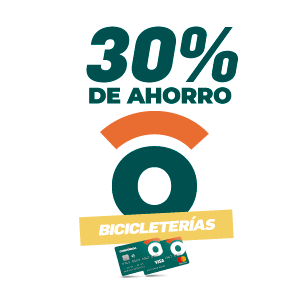 30% de ahorro en bicicleterías
